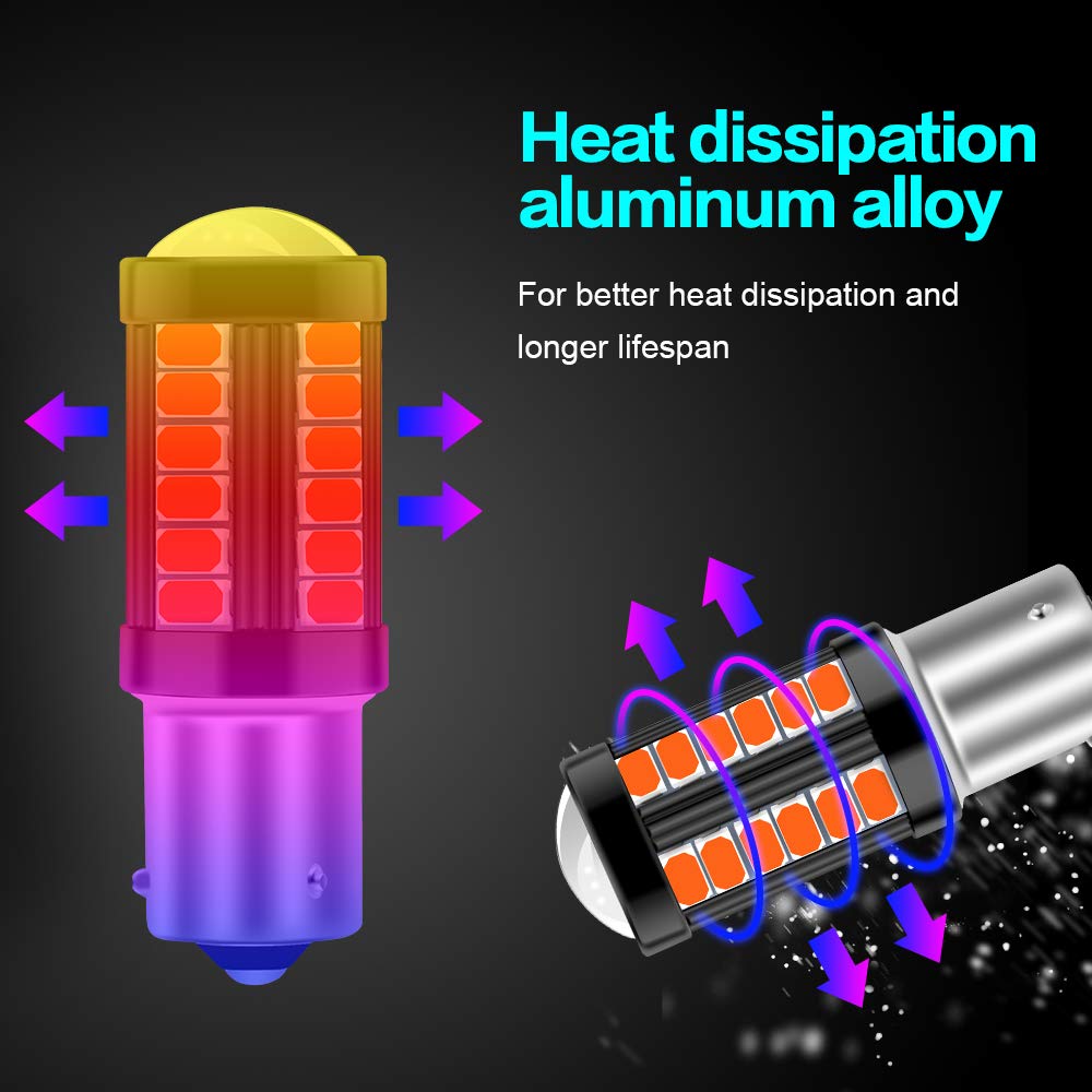 Sidaqi Lampadine LED PY21W Canbus - 4 Pezzi Gialle Per Frecce Auto, 4000LM Ultra Luminose - Foto 2