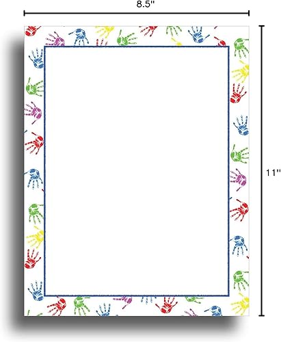 Miniatura 4 de Papel de papelería con diseño de huellas de manos para bebés, 80 hojas