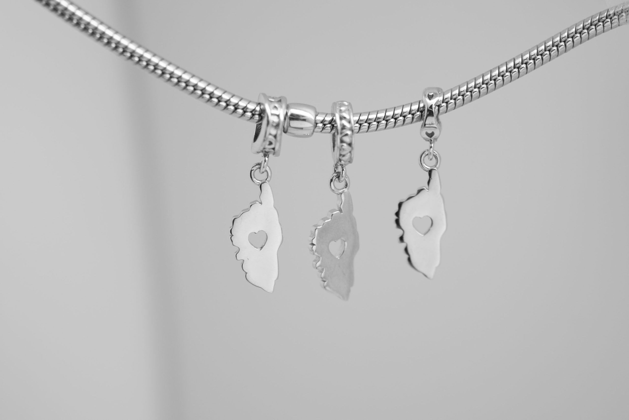 Breloque en argent sterling 925 pour bracelet à chaîne serpent - Corse (7 mm x 26 mm)