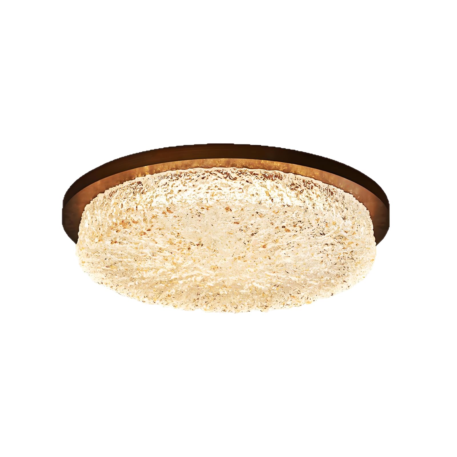 Wlbhwl Multicolor 17.7" Dimmable Modern Flush Mount Ceiling Light,Gold Leaf Resin Decoration Round Led Lights Fixtures,Mid-Century Lighting For Kitchen Hallway Bedroom Laundry Room Hall Entryway Closet Bathroom