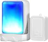 Loud Flash Doorbell with 7 Colors of Bright Light and 4 Volumes, Wireless Doorbells,at HomeOffice,Suitable for the Elderly, Hearing Impaired People,Pregnant Women white