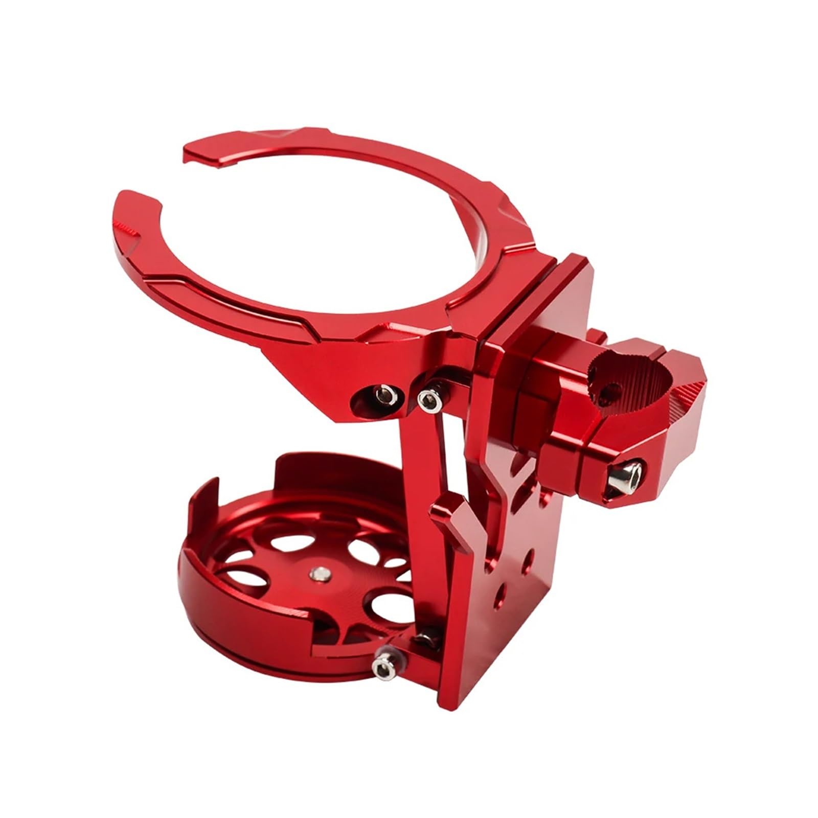 Uchwyt na Bidon Pasuje do motocykli VSTROM 650 1050 1000 800 DL650 DL1000 Uchwyt na kubek na wodę, składany stojak na napoje, CNC, aluminiowy(Red)