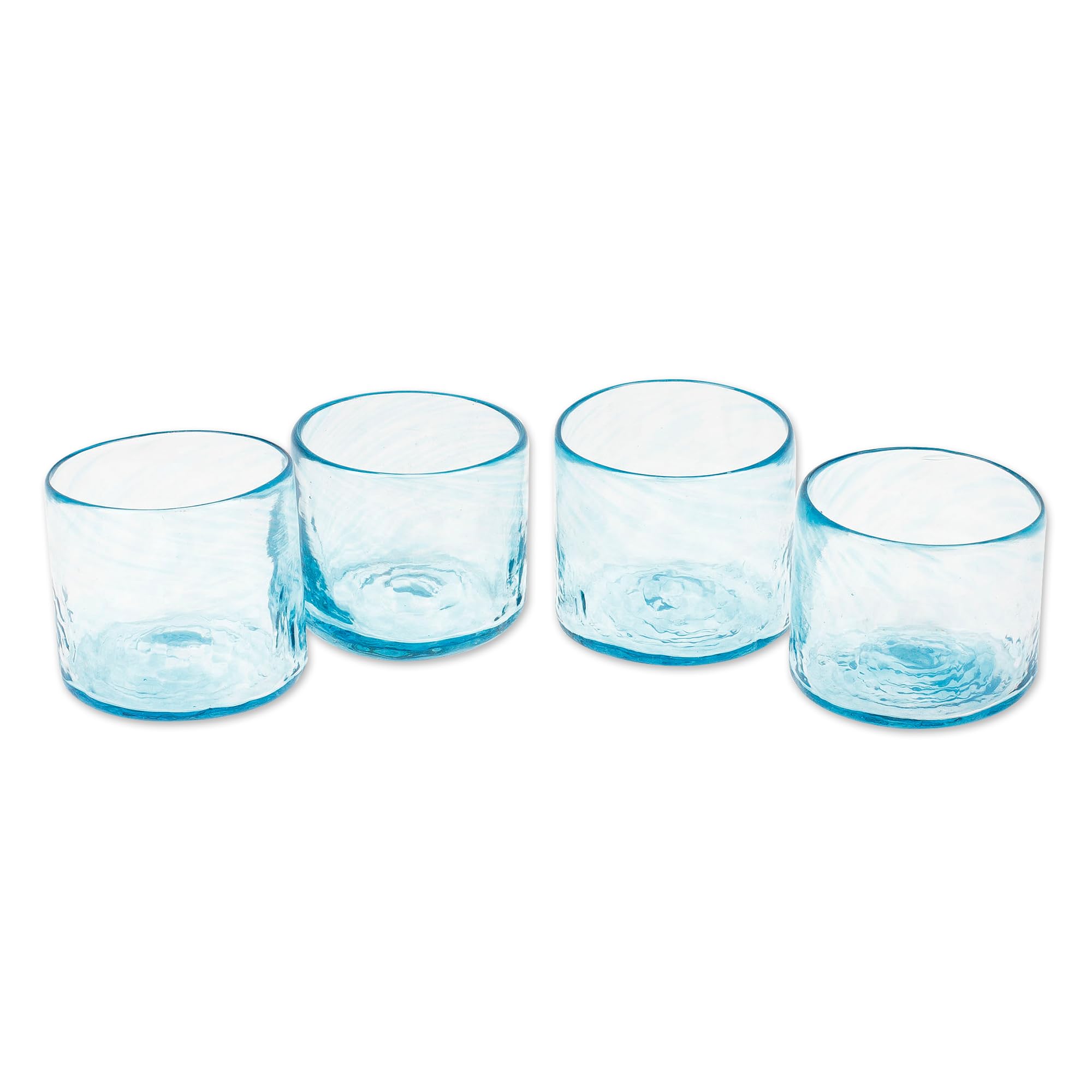 NOVICA Garden Relaxation In Blue Juice Glasses Drinkware From Mexico Garden Relaxation In Blue