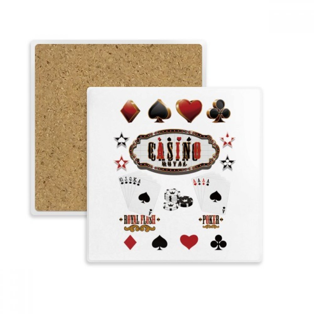 Coaster carré cartes à jouer dessous de verre absorbant multicolore pour tasse