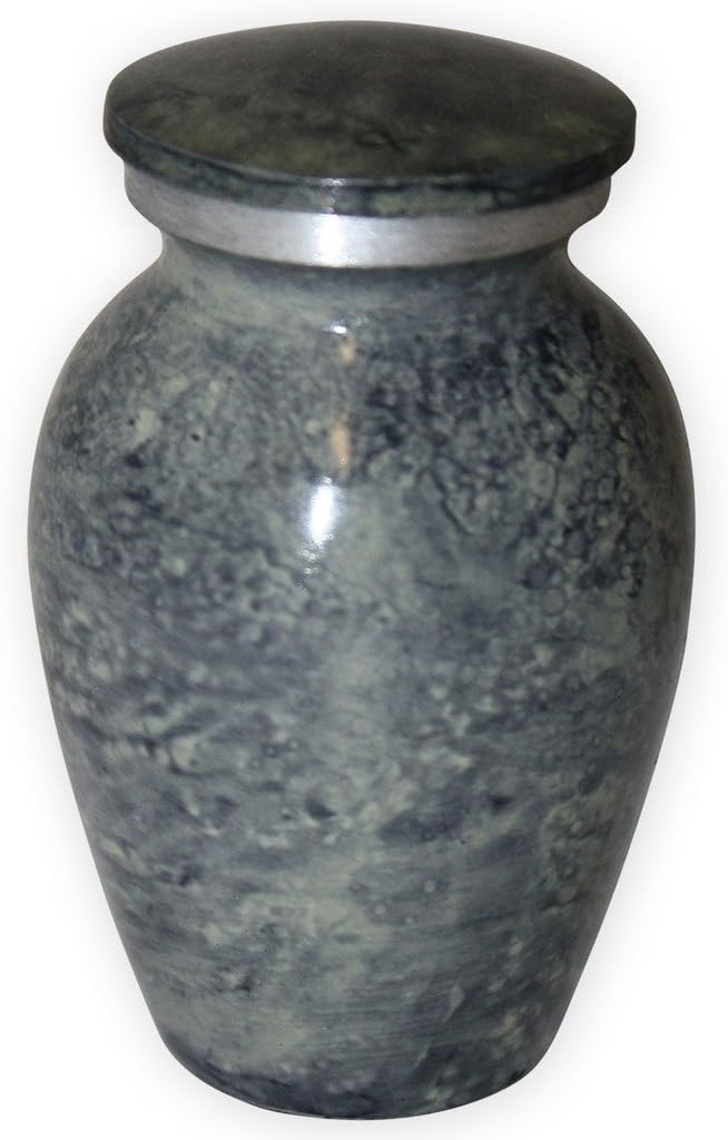 Apollonia Grey Keepsake Urn for Ashes - Small Size - NOT Intended for Full Cremation Ash Quantity