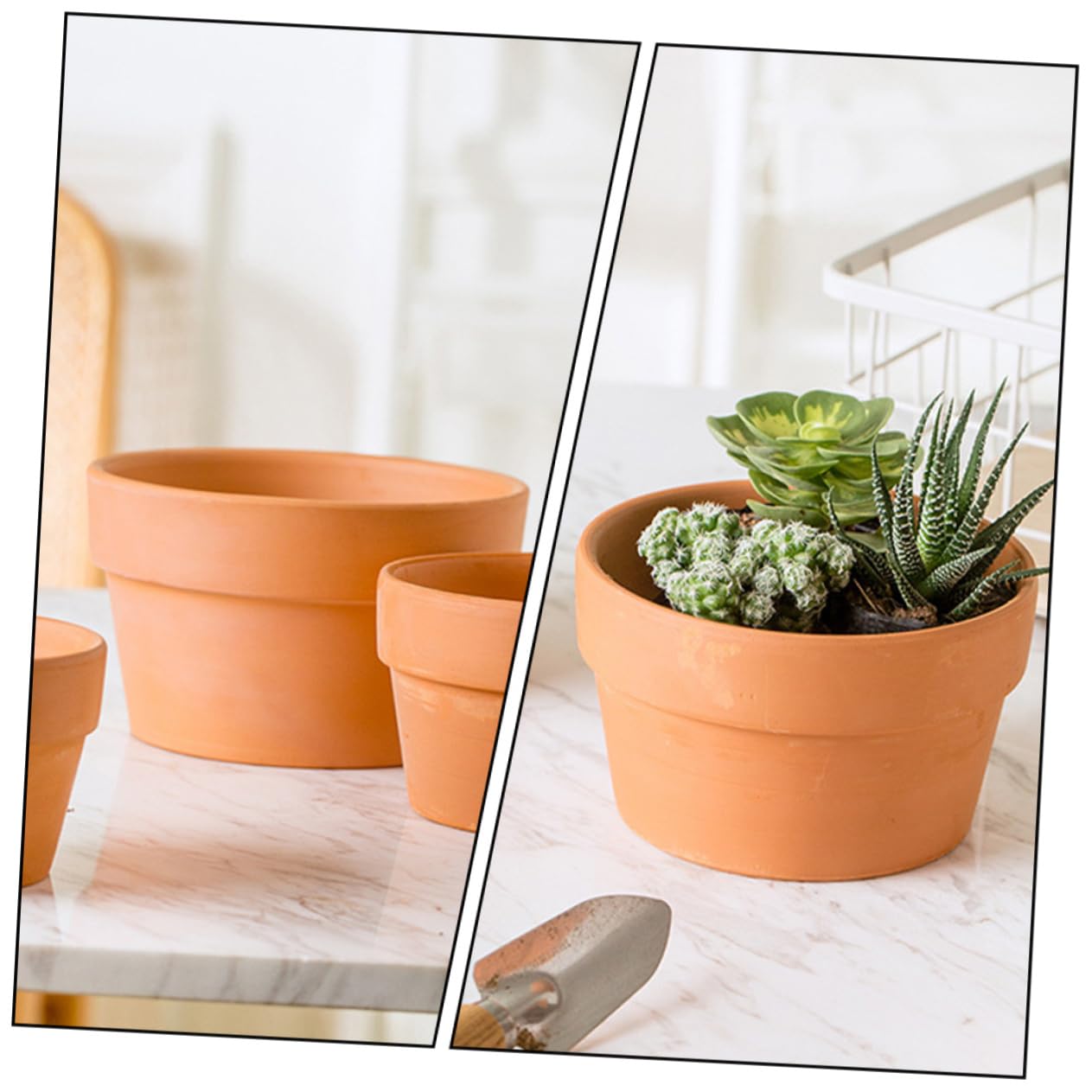 IMIKEYA Pot De Fleurs en Terre Cuite Rouge pour Plantes Succulentes Et Pothos Pot en Argile Naturelle avec Drainage pour Jardin Intérieur Et Extérieur 6.7 Pouces
