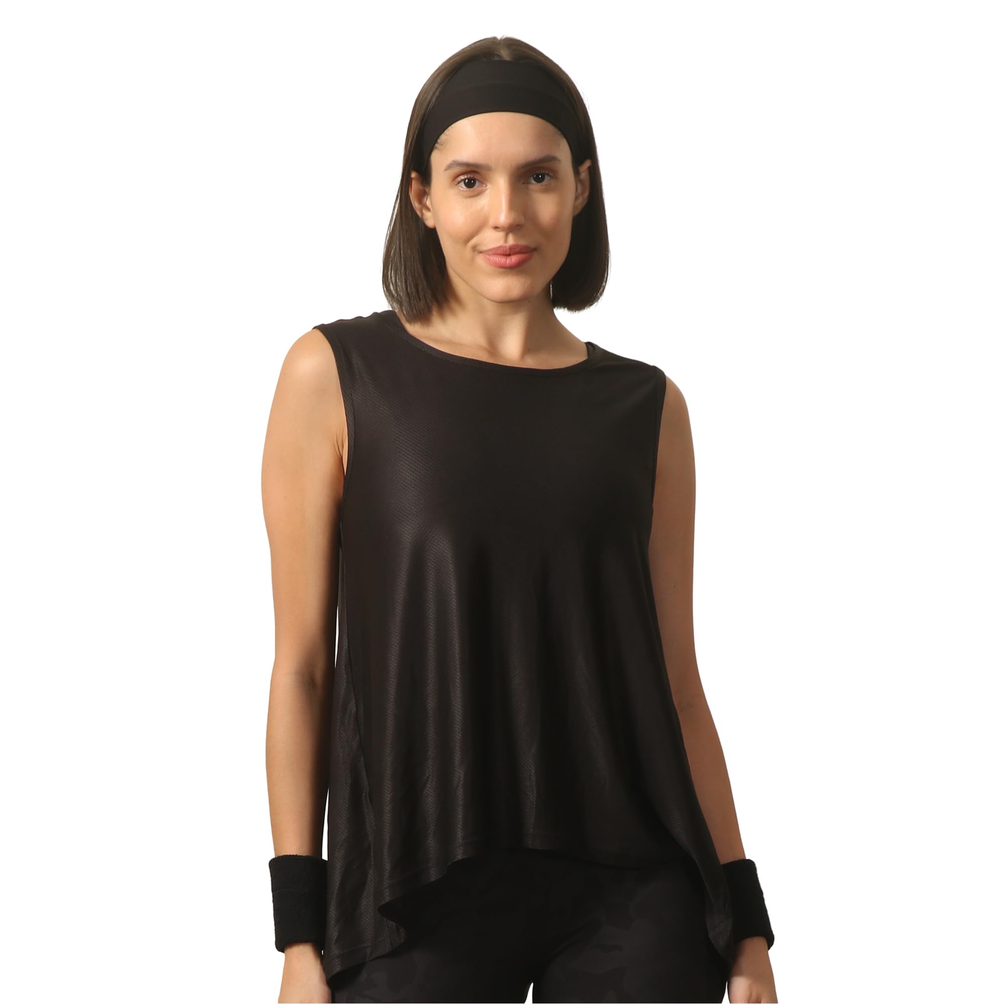 soie Women's Boat Neck Coverup Tee with Back Slit and Tie-picture-45