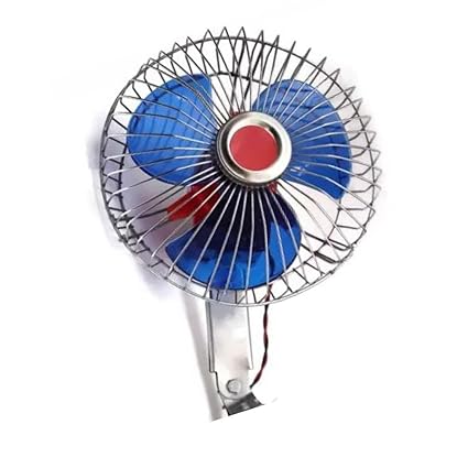 TechSupreme 6 inches 12 Volt DC Oscillating Automotive Fan, Multicolored