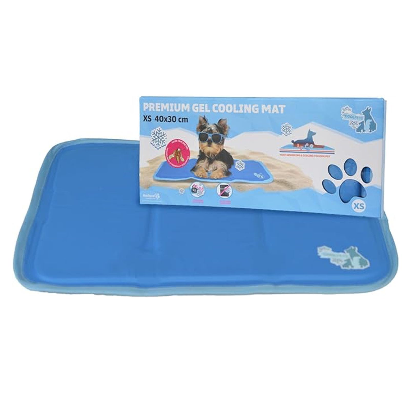 CoolPets Kühlmatte Hund XS 40 x 30 cm – Kühlung für Hunde, rutschfeste Matte mit Citronella und Eukalyptus
