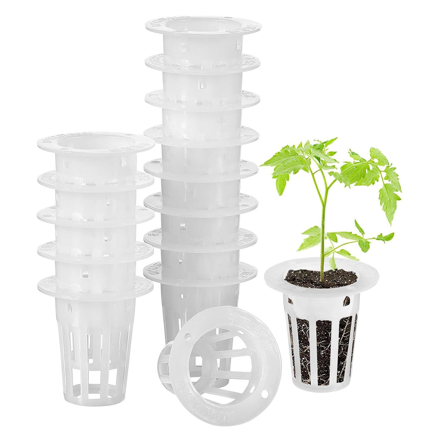 20 Stück Wasserkultur Pflanzkorb, Kunststoff Hydrokultur Pflanzentöpfe, Hydroponikkörbe Aus Kunststoff, Geeignet,Net Kunststoff Hydroponics Netztopf Plant Net Cup Töpfe für Hydroponics Garden Supplies
