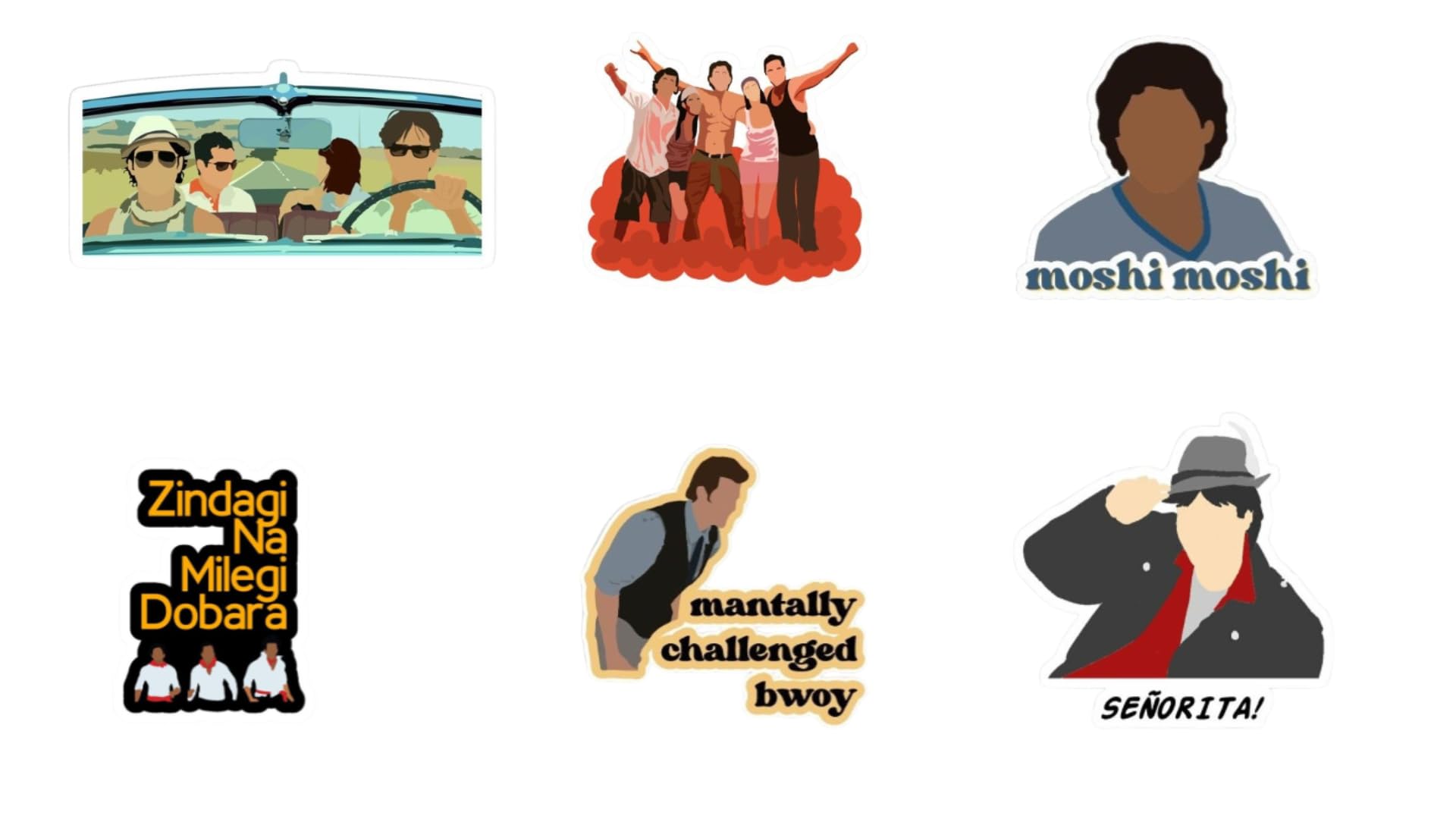 Zindagi Na Milegi Dobara Stickers Pack of 6(Vinyl Stickers, Multipurpose use for Laptop/Mobile/Bike/Luggage/Bottle/Guitar/Journal), 2.5 x 2.5 inches, Multicolor (B0CNTSB2WY) Amazon Price History, Amazon Price Tracker