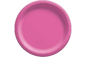 Bright Pink Round Paper Plates for Party Celebrations