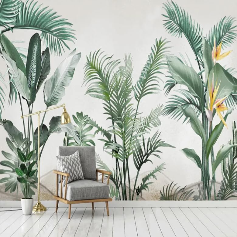 Papier peint photo plantes 3D feuilles vertes décoration murale pour chambre
