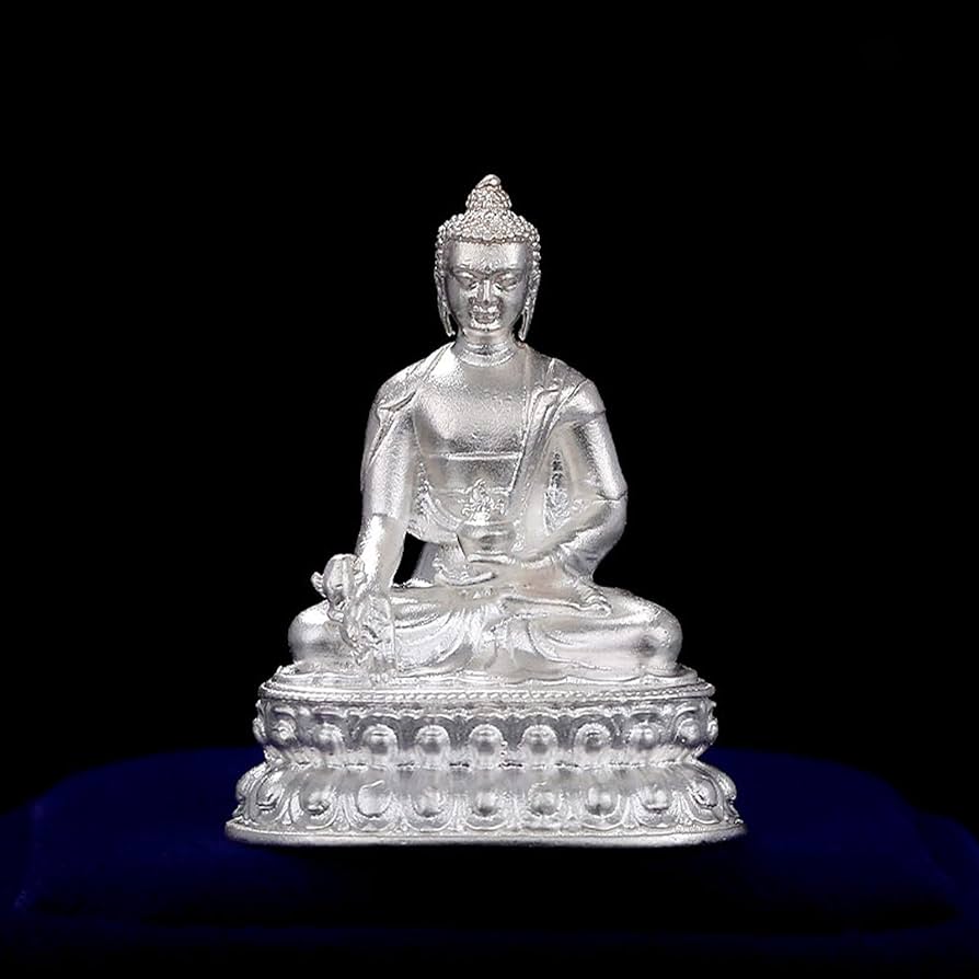Amazon｜ミニチュア仏像【薬師如来 坐像】925純銀製 薬師仏 風水