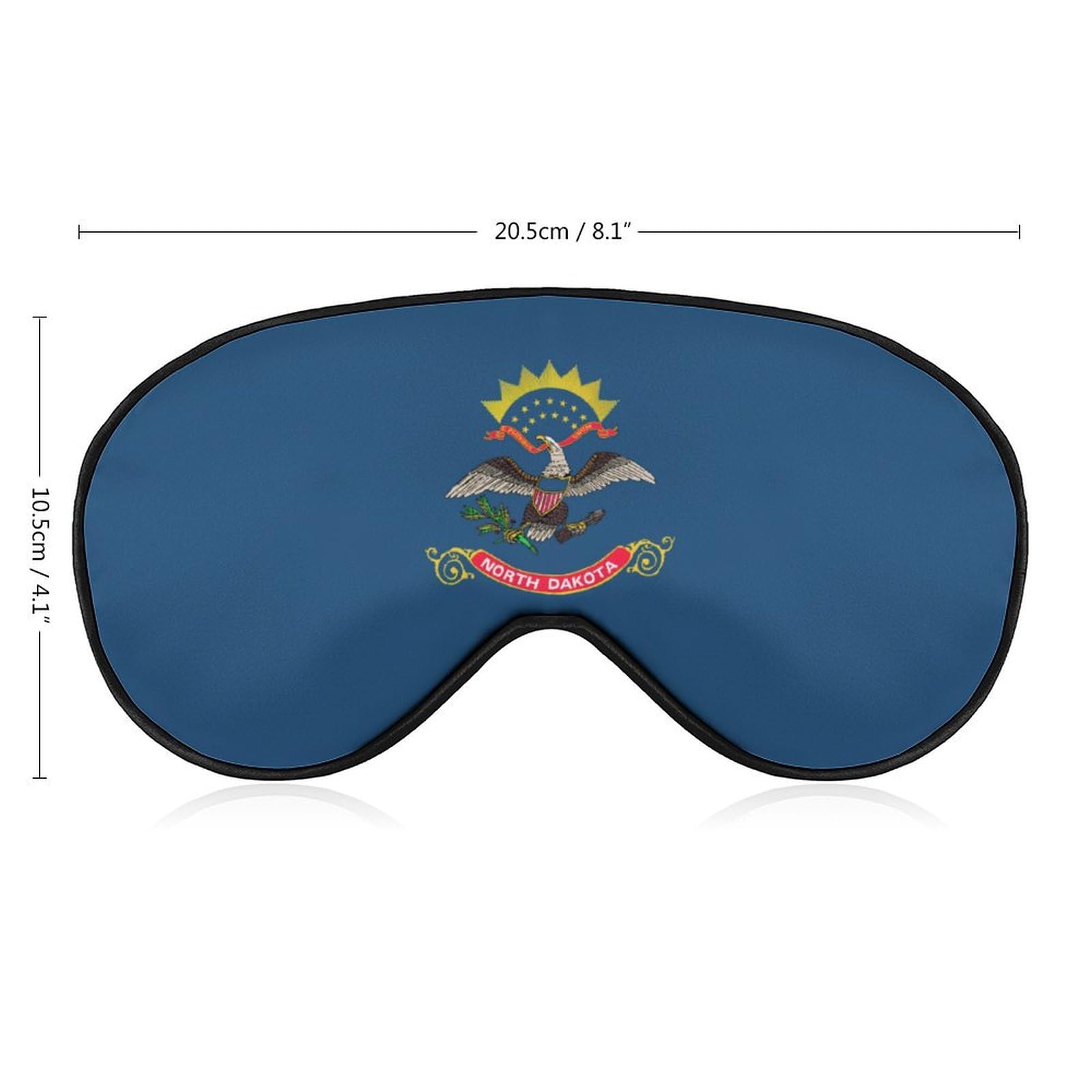 North Dakota Flag United States Sleep Mask Eye Shade Cover Adjustable Strap for Travel Lunch Break Women Men