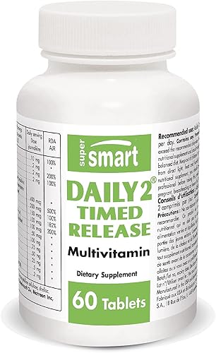 SuperSmart Lanzamiento diario 2 veces (complejo avanzado) – Fórmula multivitamínica patentada 32 en 1 – con vitaminas, minerales, nutrientes y