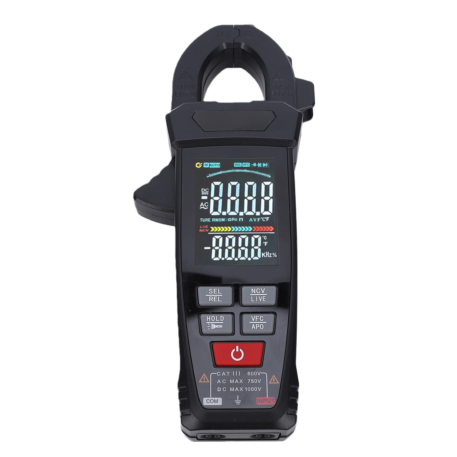 Kadimendium Pinza Amperimétrica Digital XC318, Probador de Voltaje de 6000 Recuentos de Alta Precisión para Profesionales y Aficionados, Rango Automático, Fácil de Usar