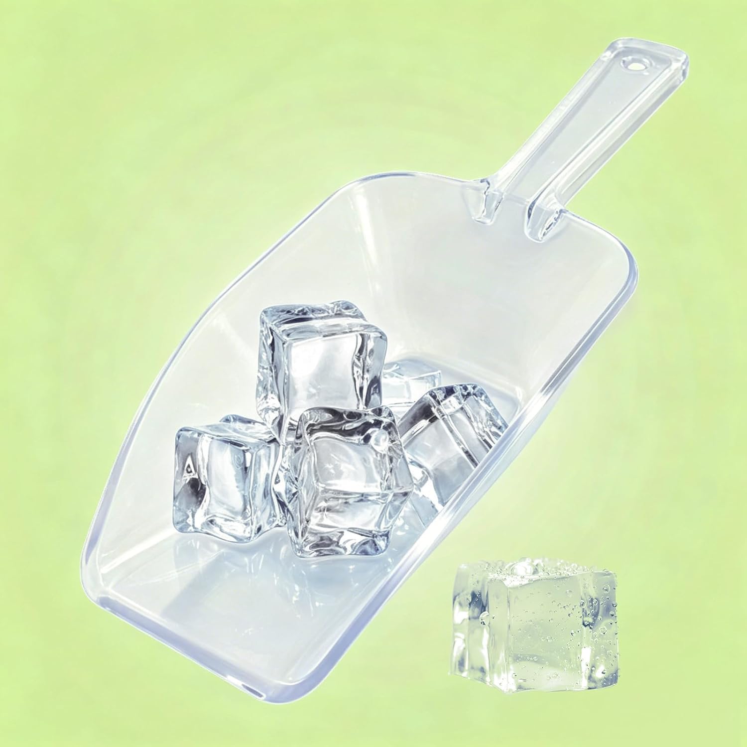 Clear Ice Scoop, Large Plastic, 4 Pack