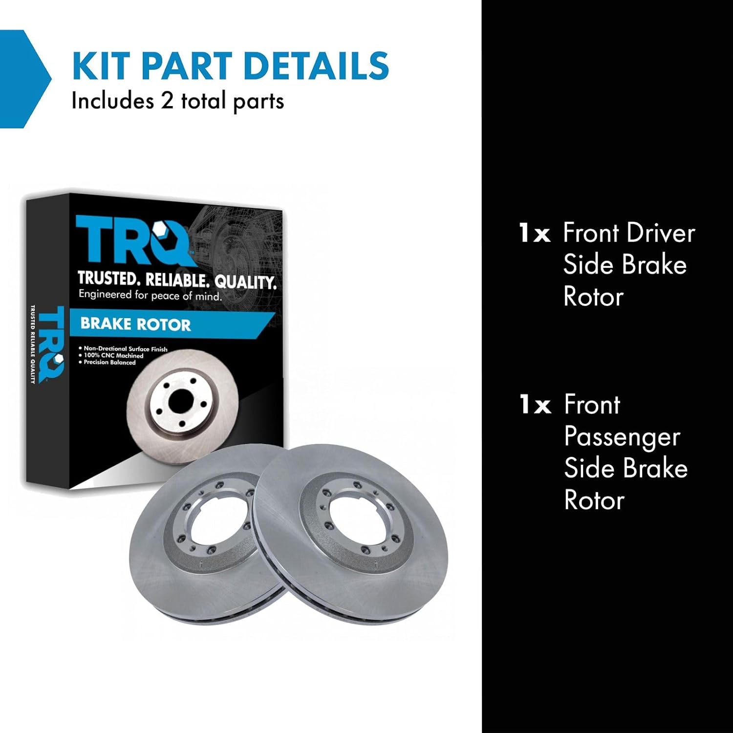 TRQ Front Brake Rotors Set Vented Compatible with 1996-1999 Acura SLX 1994-2001 Honda Passport 1994-2000 Isuzu Amigo 2002 Axiom 1993-2001 Rodeo 2001 Rodeo Sport 1992-2002 Trooper 1999-2001 VehiCROSS