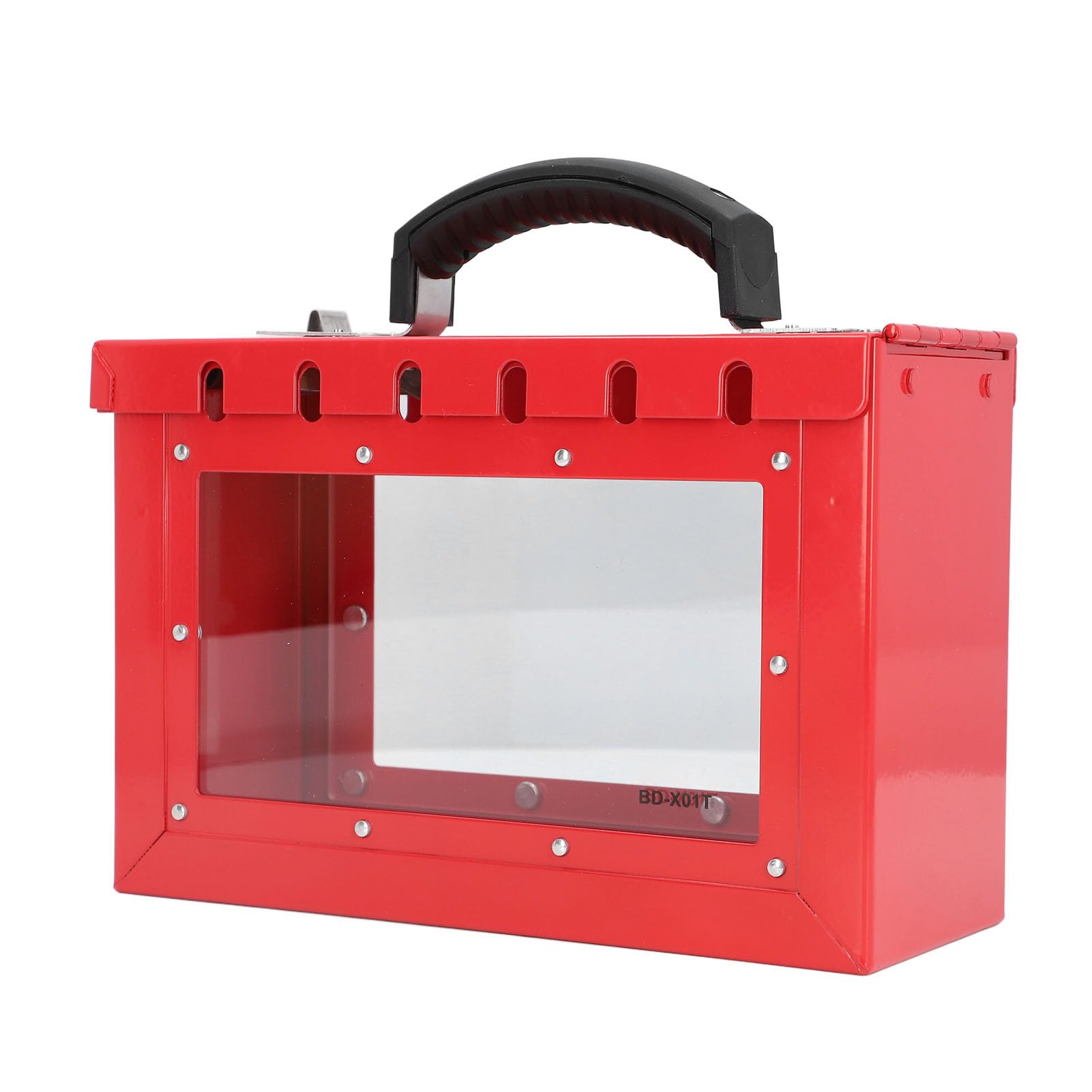 Caja de Bloqueo Grupal con Etiquetado y Bloqueo, Caja de Bloqueo Grupal LOTO, Caja de Bloqueo de Seguridad Grupal, Caja con Candado Roja con 12 Orificios de Bloqueo