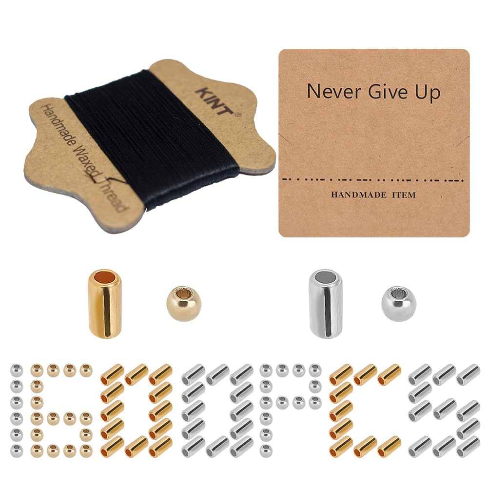 SUNNYCLUE 1230Pcs Morse Code Bracelet Making Kit Kraft Paper Display Cards Column Round CCB Plastic Beads with Black Waxed Cotton Cord for Jewelry Making Handmade Adjustable Bracelets Necklaces