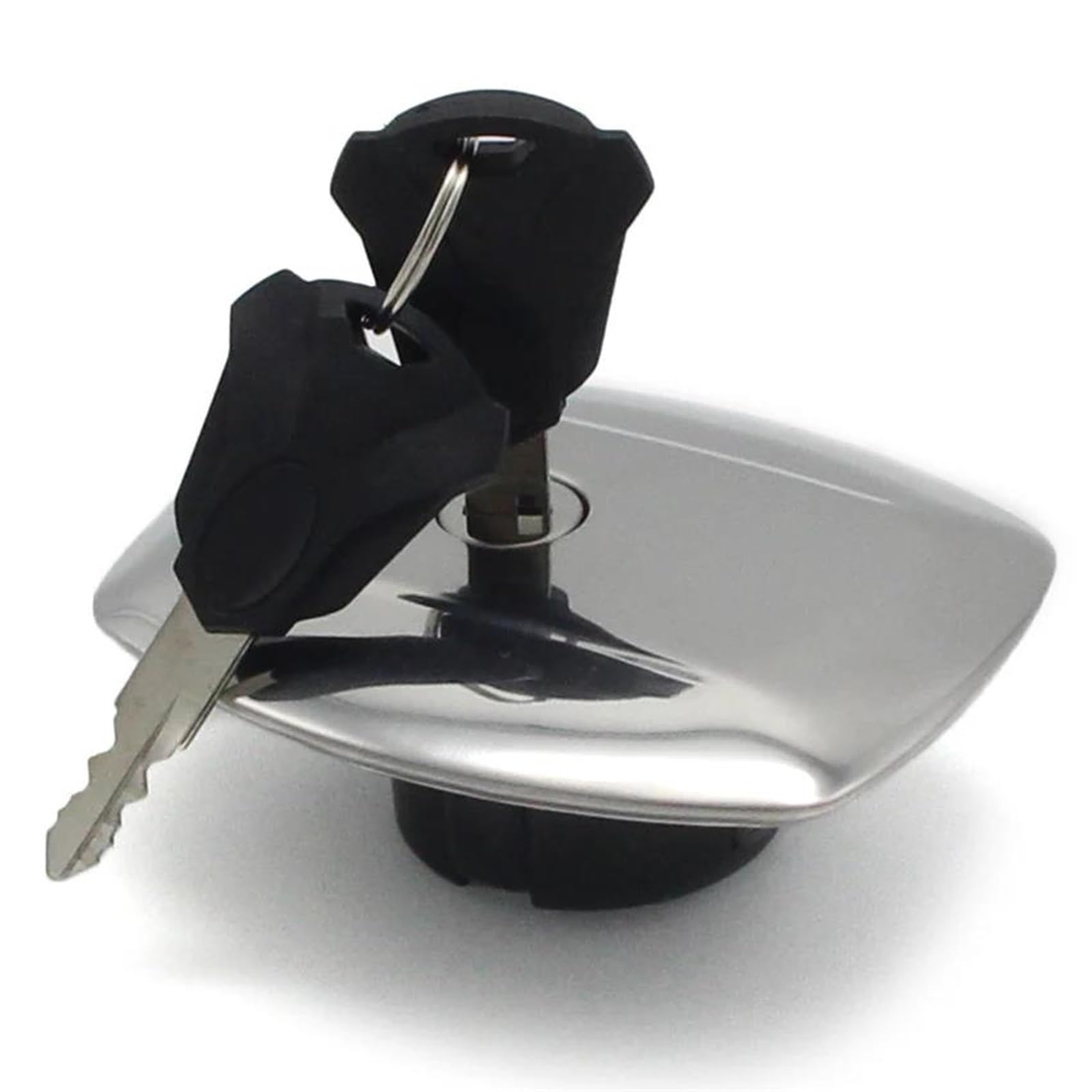 Bouchon de réservoir de carburant moto en métal chrome avec clés