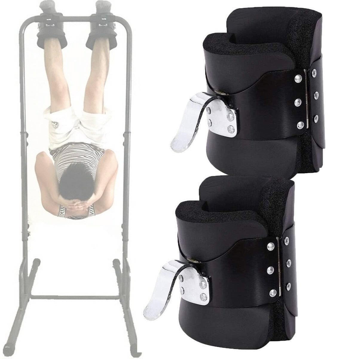 Wiszące Buty Grawitacyjne, Wiszące Buty Do Podciągania | Hak Z Litej Stali, Z Liną Wspomagającą 2 M, Odwrócone Nauszniki Fitness, Klamra Zabezpieczająca, Zagęszczona Pianka