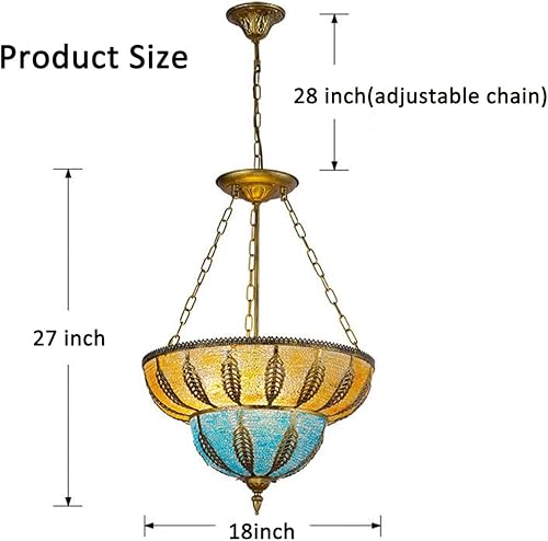 Miniatura 7 de TFCFL Lámpara colgante Tiffany vintage de estilo victoriano para sala de estar, comedor