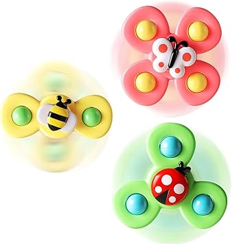 Toy Imagine Insect-Themed Suction Spinner Toys for Babies & Toddlers - Fidget Toys for Kids 0 to 5 Years – Travel-Friendly Baby Toys (Insect-Themed-2) - image, photos