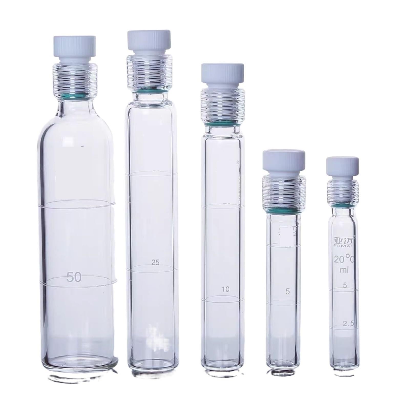 Borosilikatglasflasche， 1 STÜCK Glas-Farbmessrohr mit Schraube for Gesamtphosphor und Gesamtstickstoff, 5/10/25/50/100 ml, Glas-Druckflasche mit Schraube for Labor(100ml Round Bottom)
