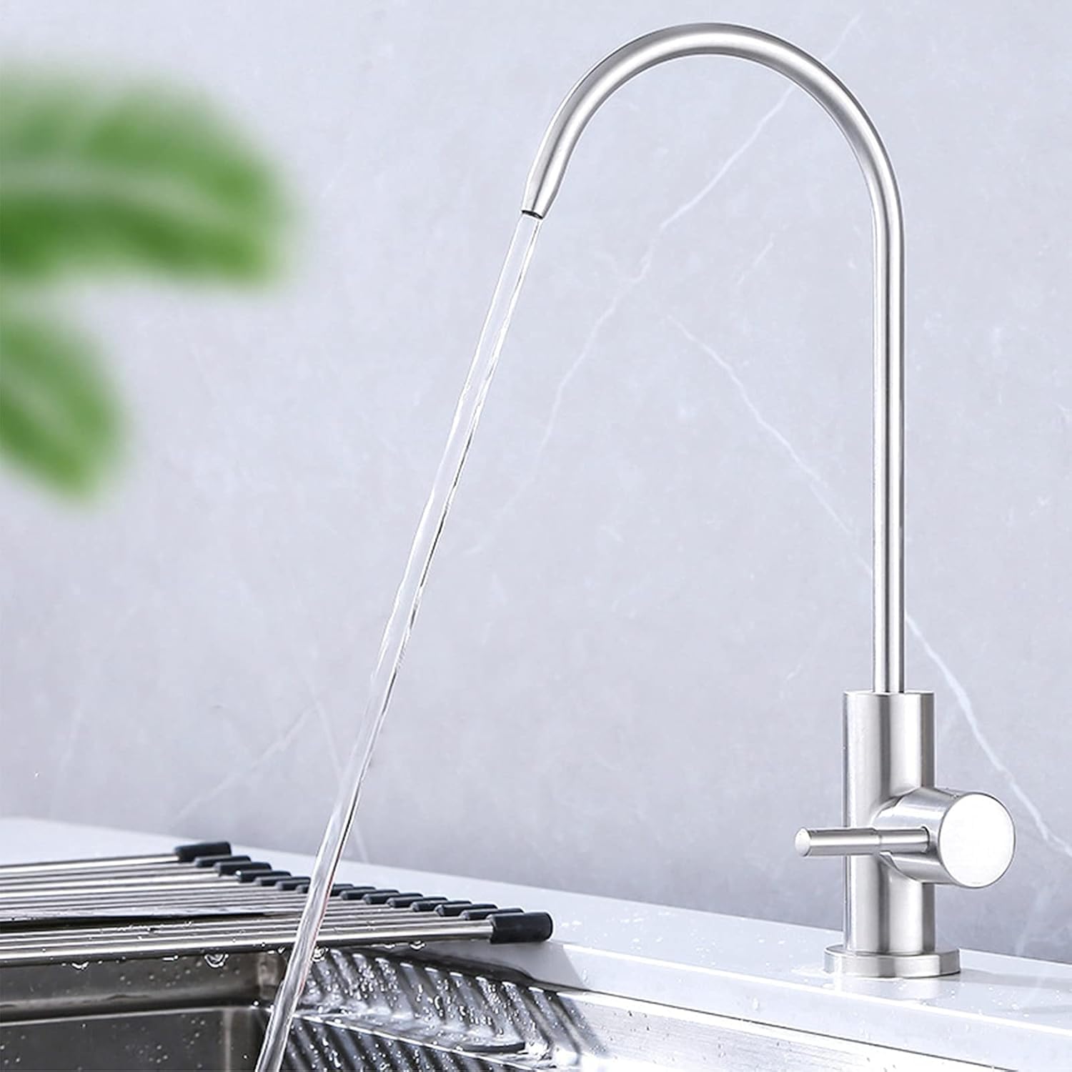 Grifo purificador de agua, grifo de cocina de acero inoxidable para beber directamente, núcleo de válvula de disco de cerámica, accesorio purificador de agua doméstico de 2 puntos