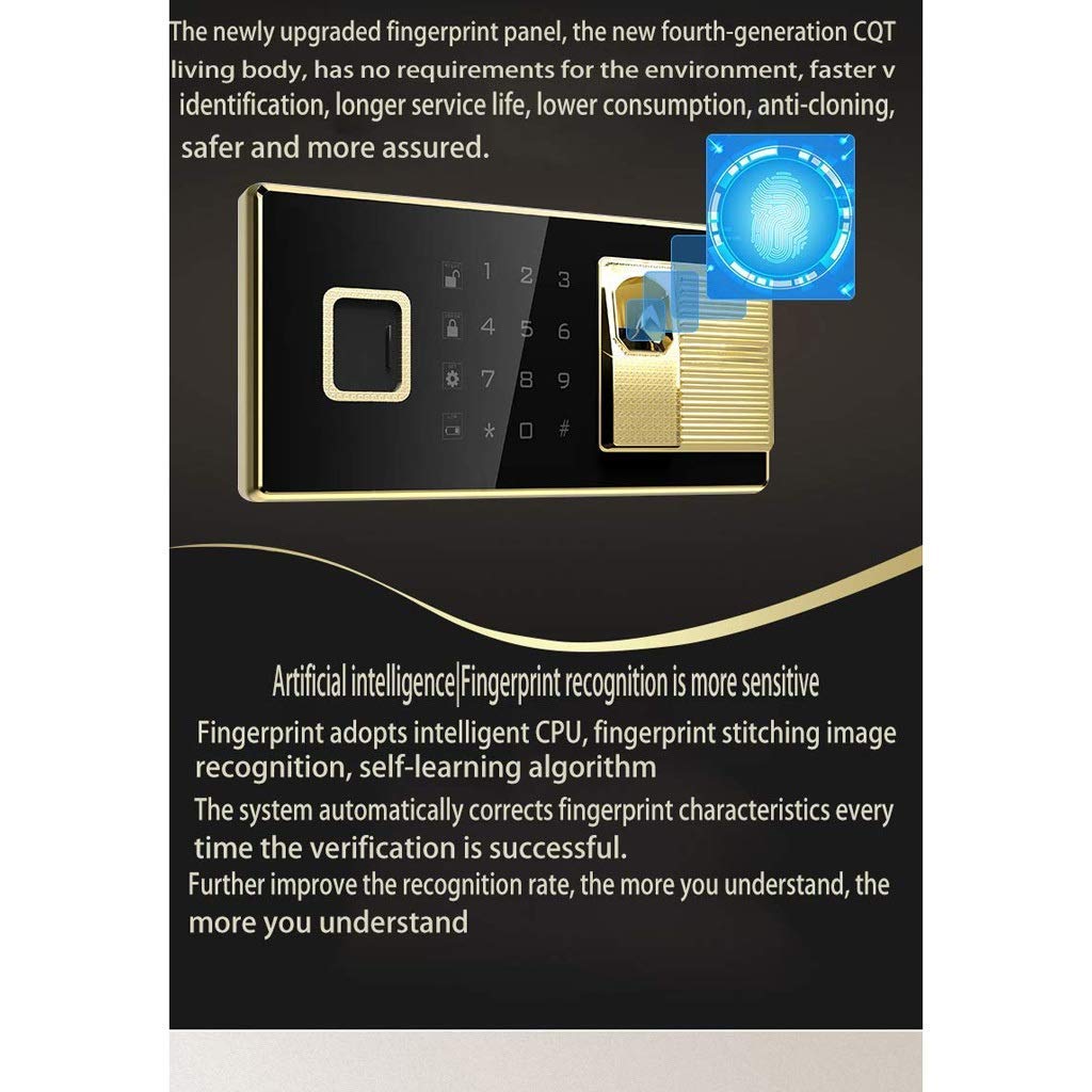 Security Safe Box, Fingerprint Password Safe，Digital Security Safe Box, Cabinets Fingerprint Biometric Wall Safe Lock Box Cash Strongbox Wall-in Style with Number Keys