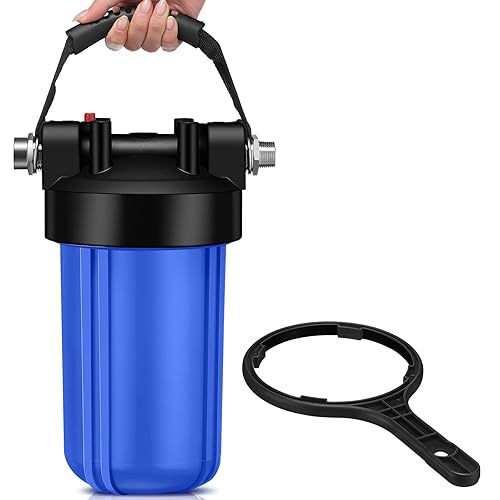 VIHOSE Sistema de filtro de agua para autocaravana, filtro de agua antiobstrucción para 25 K galones con filtración de 6 etapas de una pieza,
