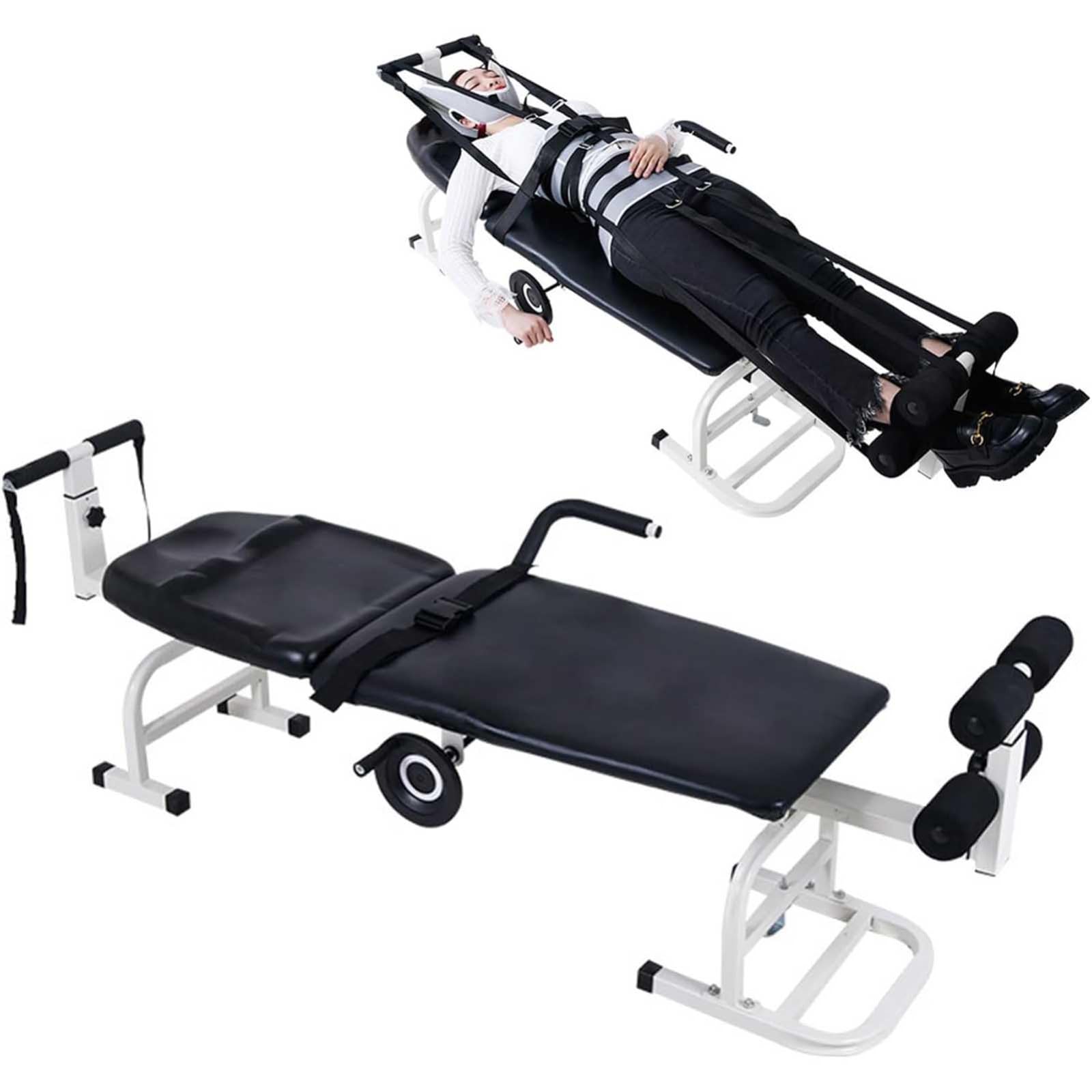ELZEM Banco de tracción Lumbar Cervical Camilla de Cuello Mesas de Tracción Cervical Dispositivo de Tracción Lumbar Descompresión de Columna Vertebral Bed Width 36cm
