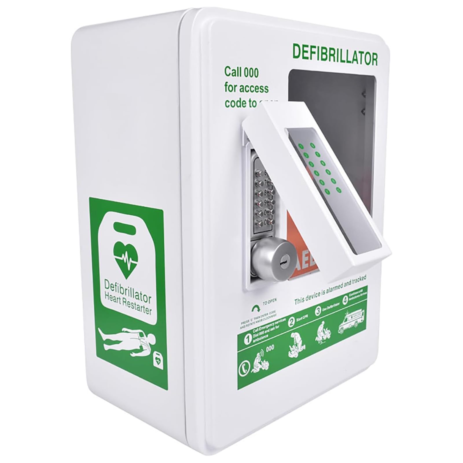 Aed-defibrillator-Schrank, Aed-außenschrank Mit Konstanttemperaturregelung Und Intelligentem Passwortschloss, Metallstahlplatte, Passend Für Die Meisten Aed-Modelle