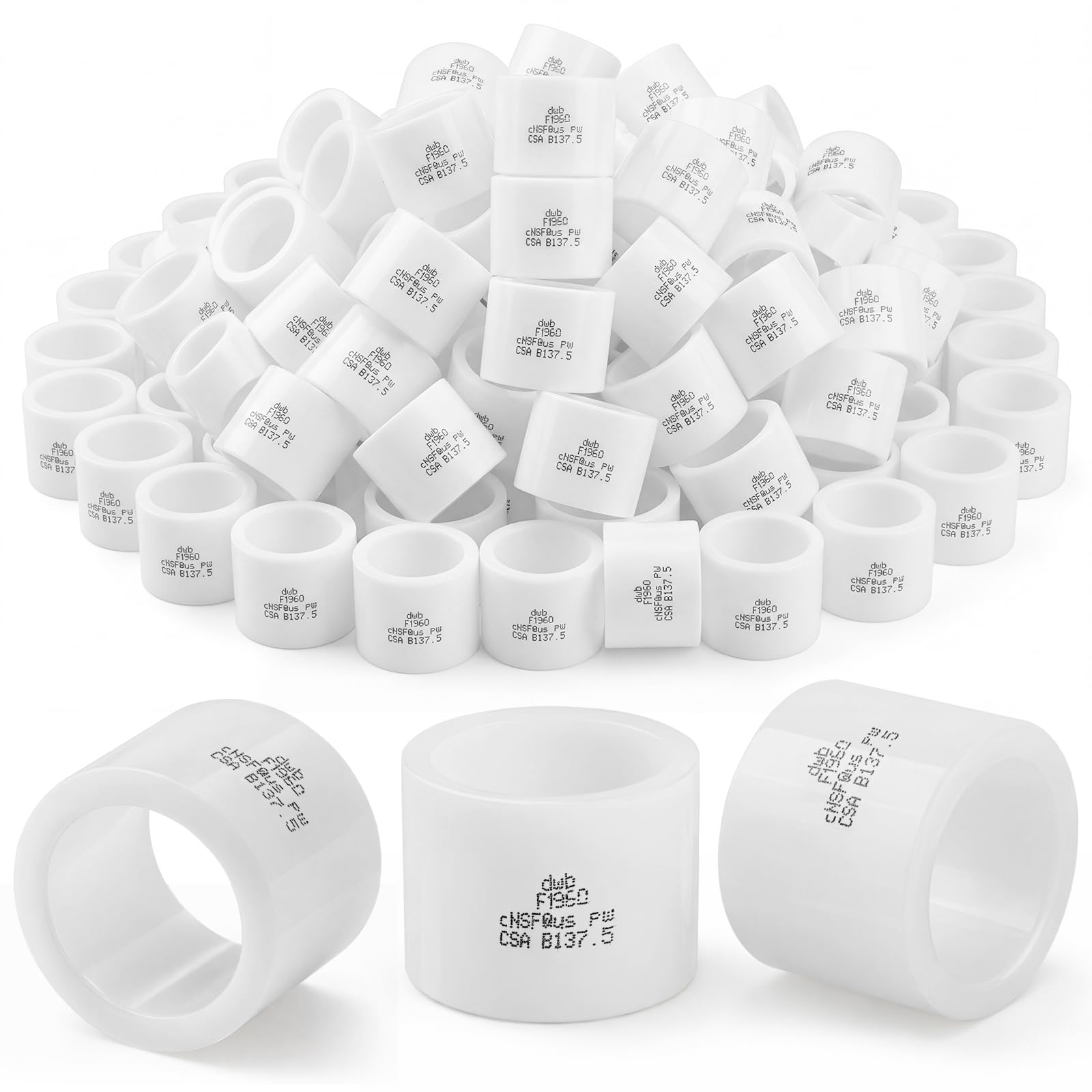 Kathfly 200 Pcs 1/2'' PEX-A Expansion Ring for Compatible Expansion Fitting
