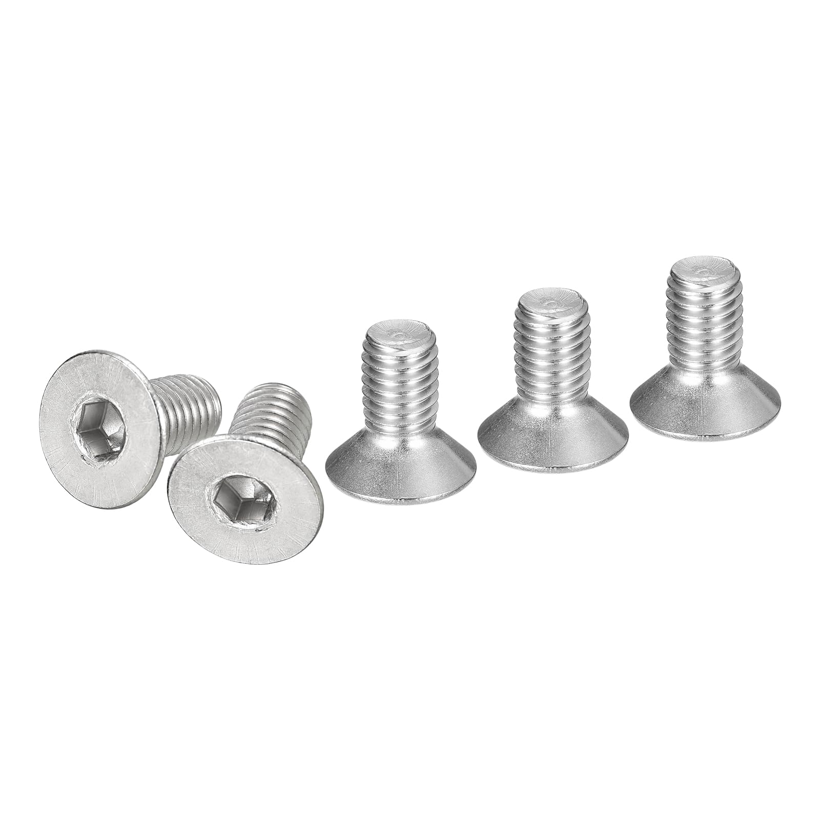 DTGN M8-1.25 x 16mm Flat Head Socket Cap Screws, 50 Pack 304 Stainless Steel Hex Socket Flat Head Screws, Full Thread