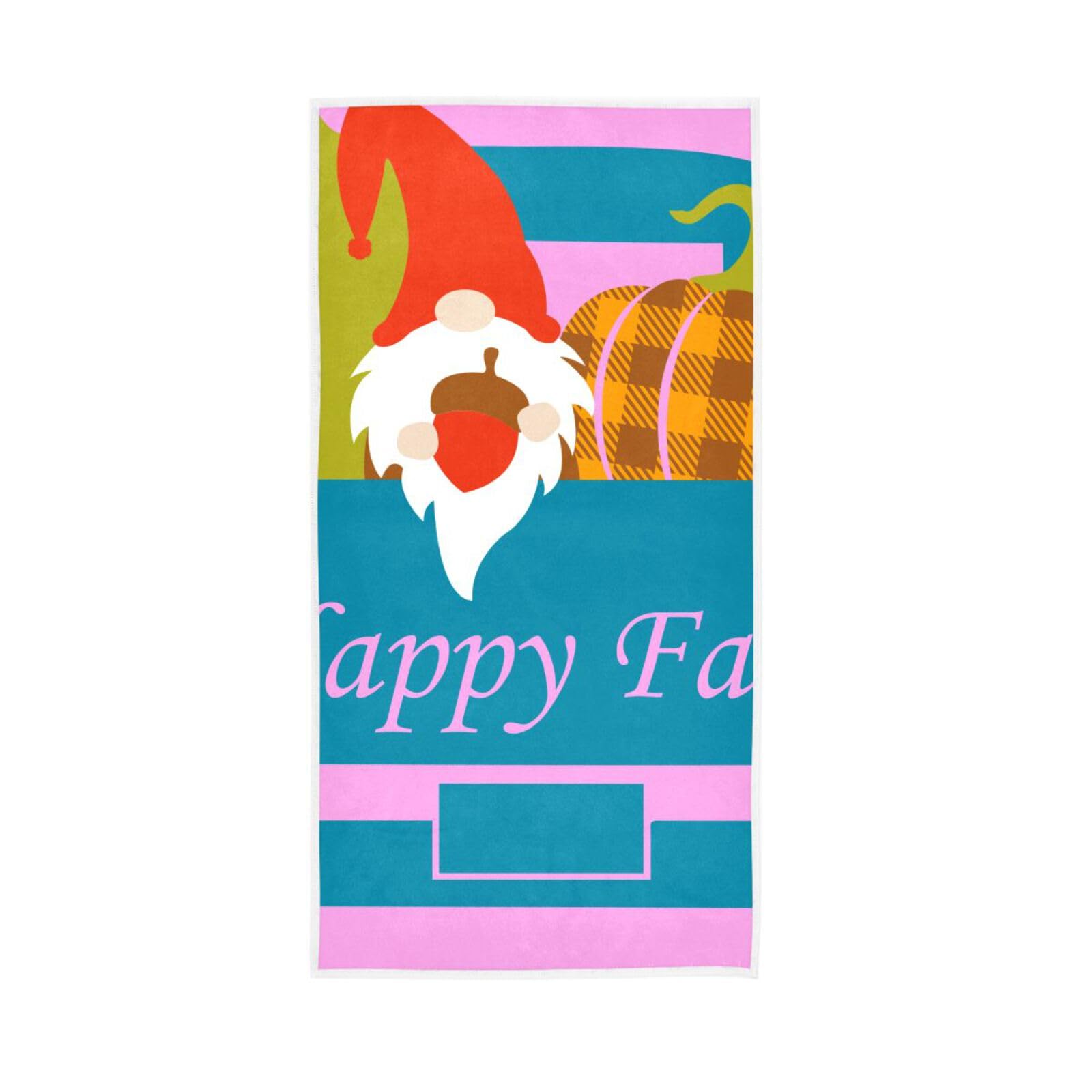 HUYGD Happy Fall Truck Gnomes Bathroom Handtowel, 15 x 30 Inches Soft Hand Towel Spa Towel Workout Towels