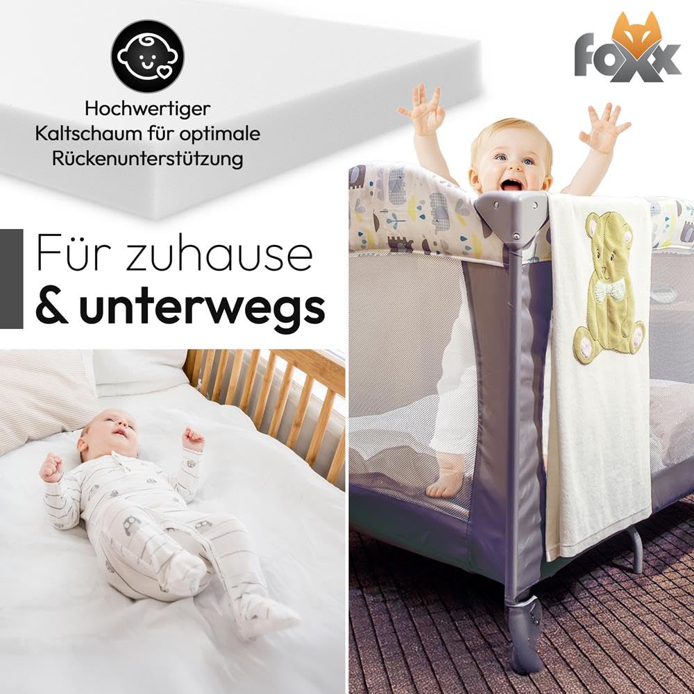 Foxx Noyau de matelas pour bébé et enfant 60 x 120 cm sans housse mousse qualité supérieure