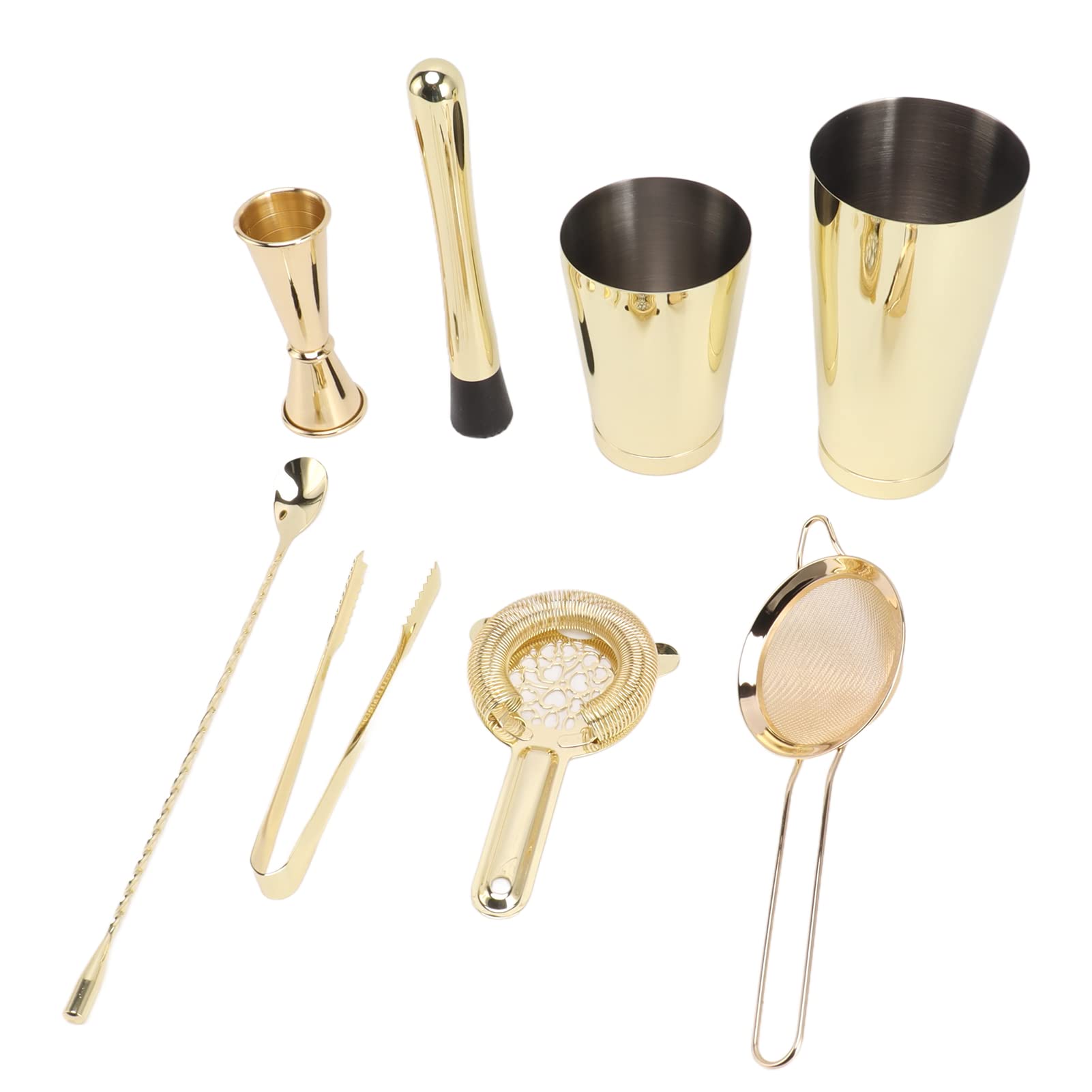 Kit de Barman, para coctelera de Acero Inoxidable, Juego de Herramientas de Barra Profesional, coctelera Boston con preservación de Temperatura, Equipo para Hacer (Estilo B)