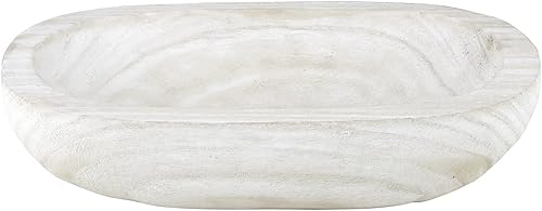 Santa Barbara Design Studio Table Sugar Paulownia - Cuenco de madera de paulownia, 12.25 pulgadas de diámetro, color blanco