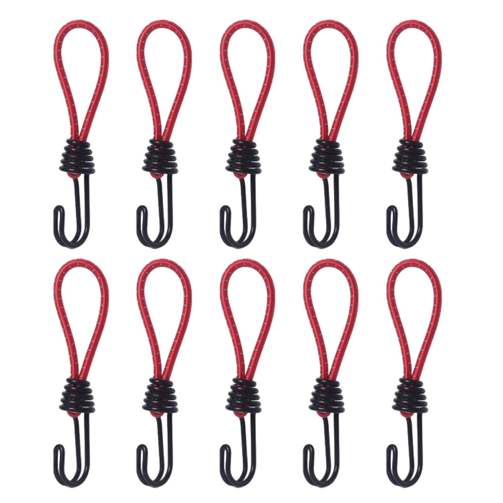 10Pcs Tent Elastic Rope Cord Hook Set Outdoor Camping Canopies Tarp Fixing String Carabiner Hook Accessories Elastic Rope