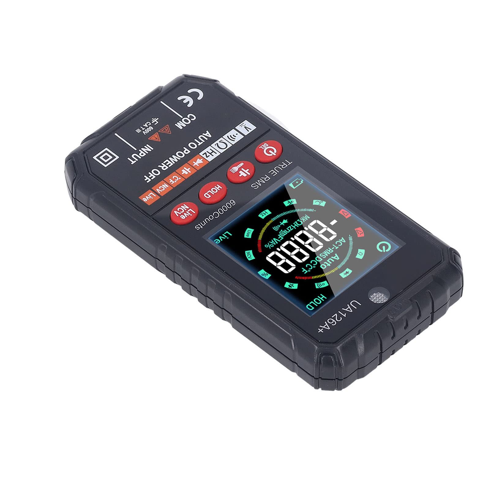 Fyearfly Smart Digital Multimeter, UA126a Bildschirm Smart Multimeter Vollautomatisches Digitalanzeige-Voltamperemeter für Heim-/Industrie-AC/DC-Stromkreise