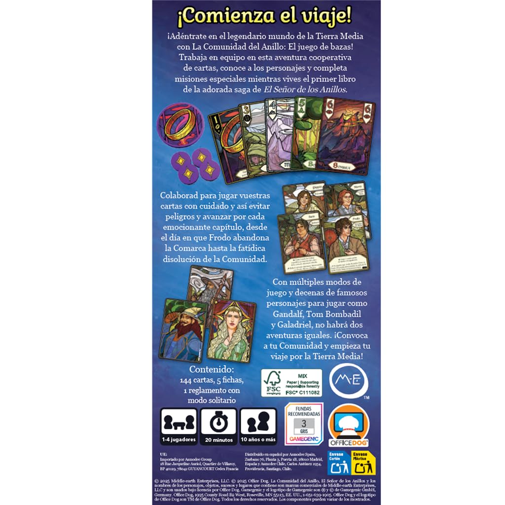 Asmodee La Comunidad del Anillo: El Juego de Bazas | Juego de Cartas Cooperativo de El Señor de los Anillos, 10+ Años, 1-4 Jugadores, 20 Minutos, Español