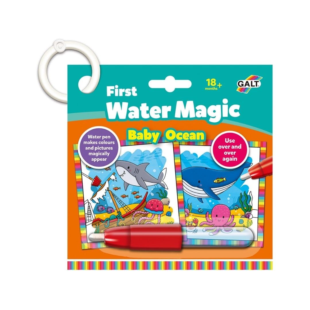 Galt Toys, First Water Magic - Baby Ocean, Kids Colouring Book, Ages 18 Months Plus, 7 x 7 inch