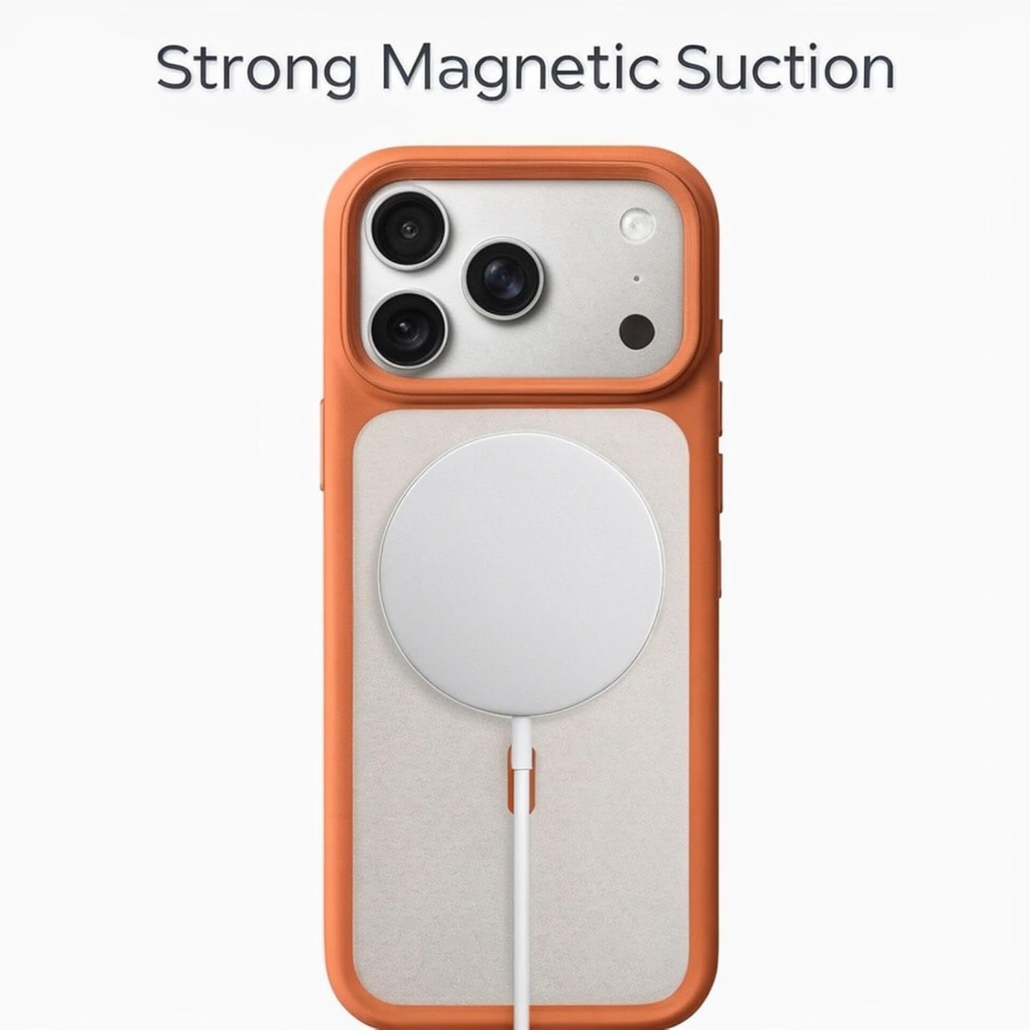 MagSafeCompatible Case for iPhone17 Pro/iPhone17 Pro Max, Soft-Touch Matte PC TPU Shockproof Cover with Camera Control Button, Anti-Slip Textured Frame, N52 Magnets,Drop Protection(Orange,17 Pro, pro,Max)