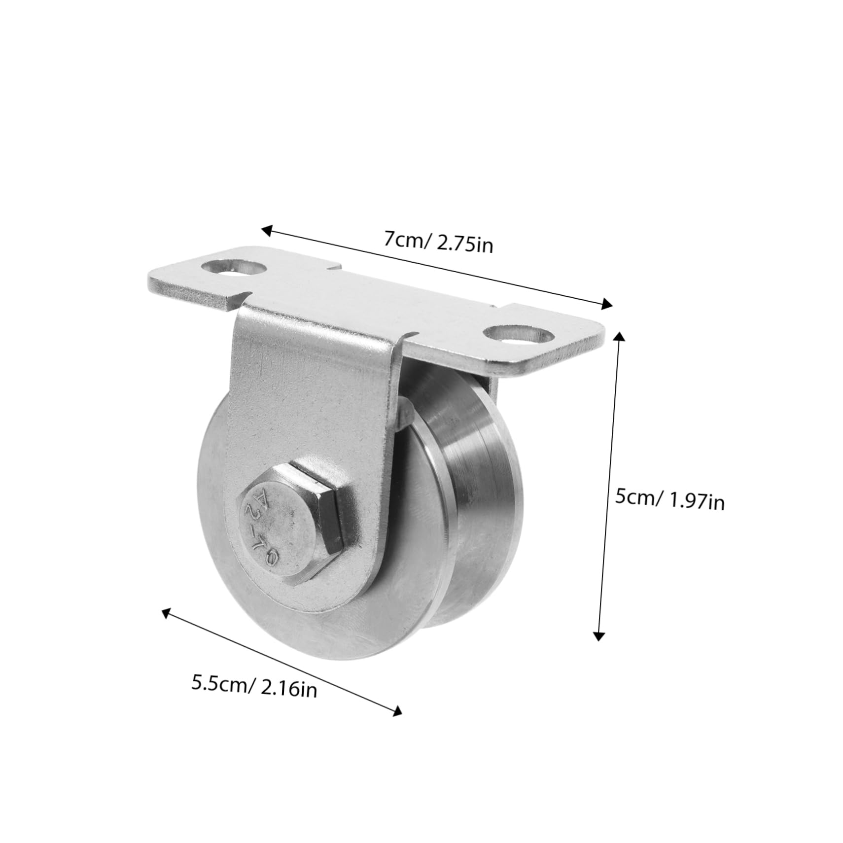 NAMOARLY 2pcs Wall Mount Pulley Wheel V-Shape Cable Pulley Wheel 48mm Stainless Steel Cable Internal Bearings Easy Install for Sliding Doors