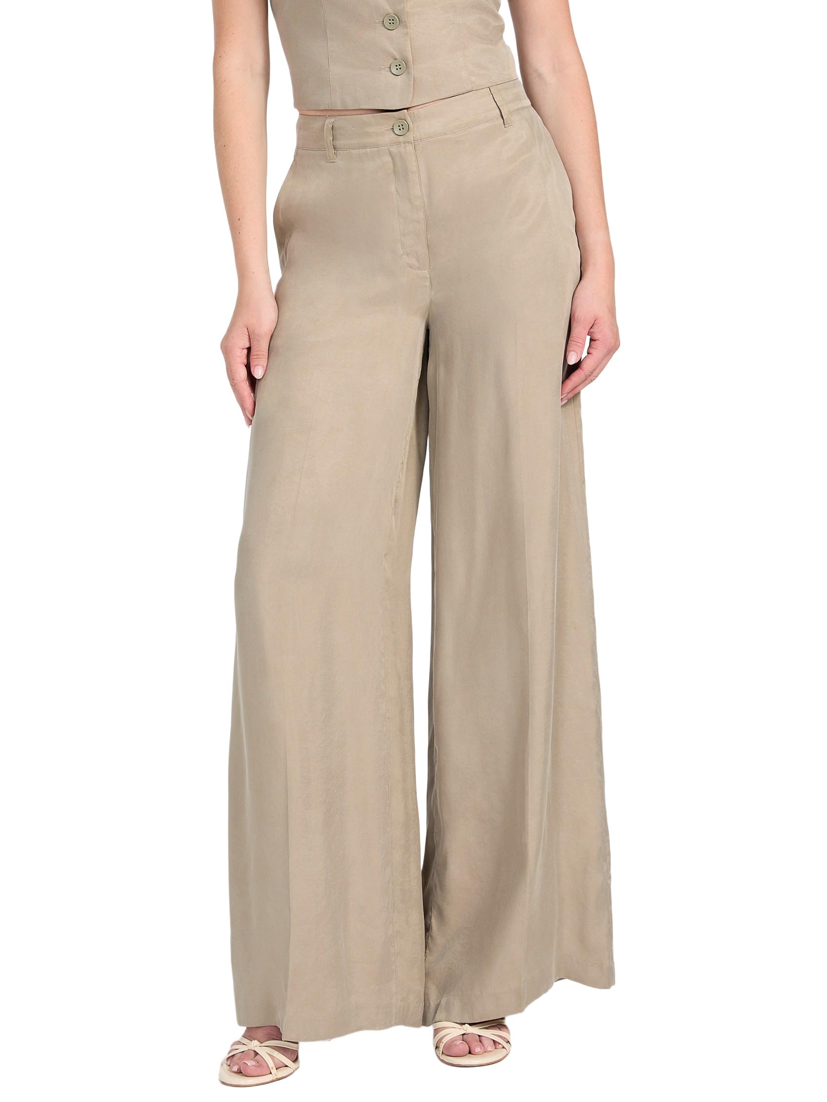 Guess Womens Eco Celestine Fluid Pleats Pant