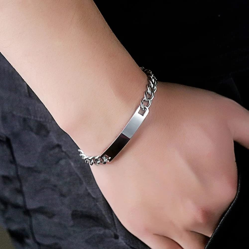 ID Edelstahl Partner Armbänder + Gravur nach Wunsch Partnerarmbänder mit Box