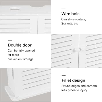 Wireless Wifi Router Storage Boxes Wooden Box Cable Wire Bracket Wall Hanging Plug Board Shelf -Double Door